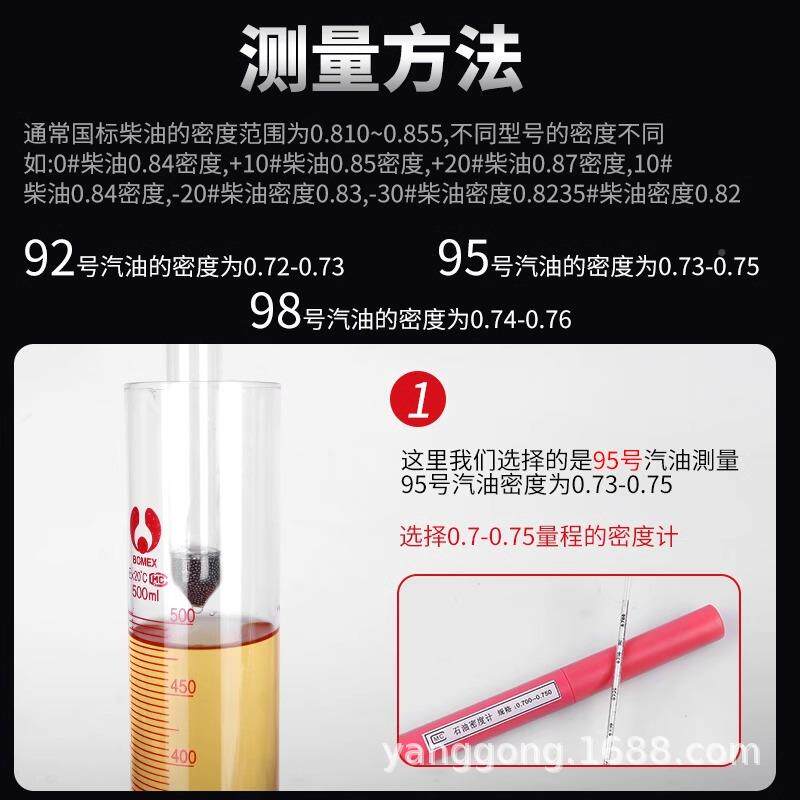 柴油密度计汽油油石液体测量仪加油高SY-05站精度玻璃比重计测检