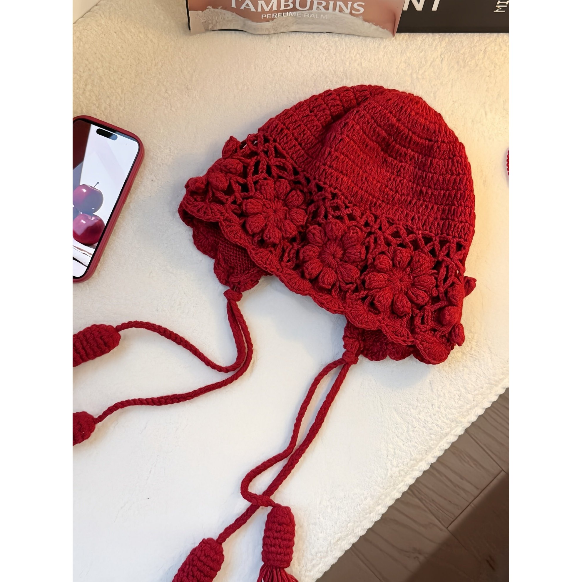 红色帽子针织帽女冬跨年拍照超好看冬帽显脸小韩系氛围感2026新年