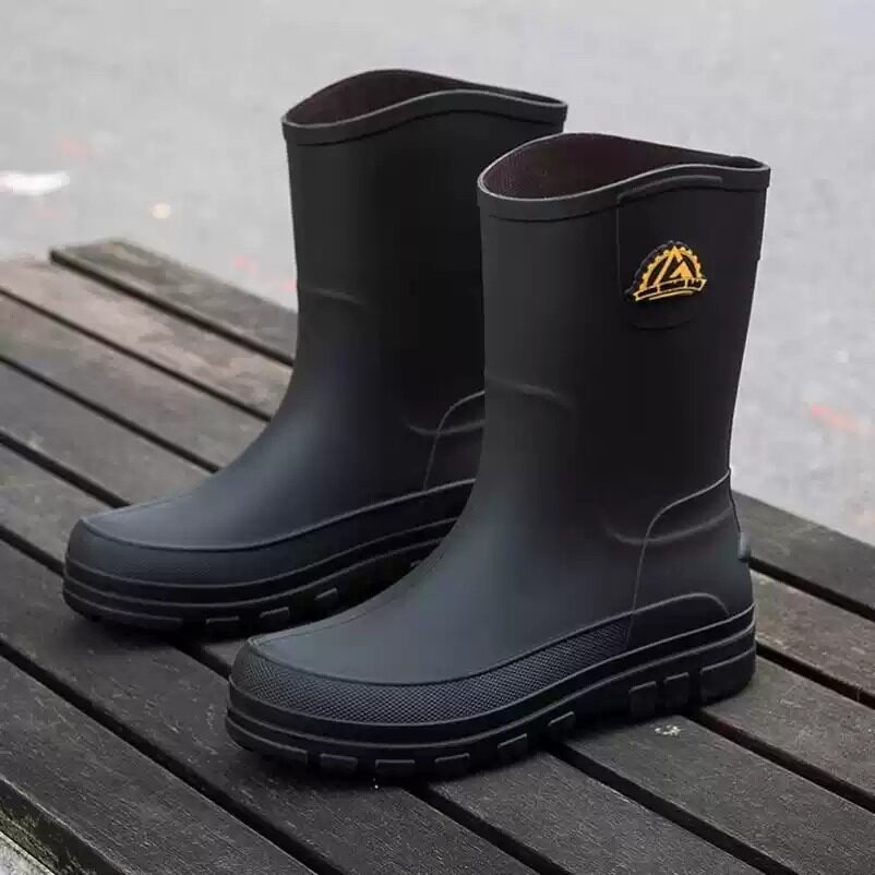 德系中筒雨鞋男款防滑防水加棉