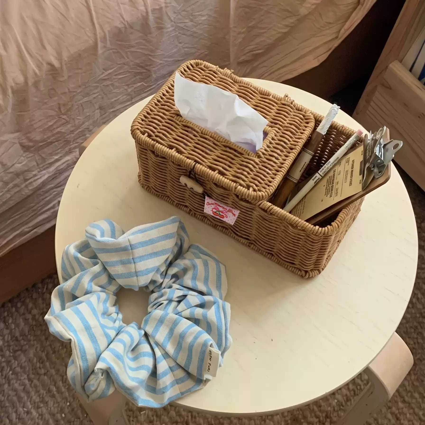 简约风藤编桌面收纳盒｜茶几纸巾