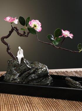 创意流水喷泉摆件客厅办公室桌面风水招财小假山流水器开业送礼品