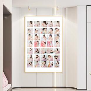 定制婚纱照放大结婚照九宫格多张组合相框定制照片打印加玄关挂墙