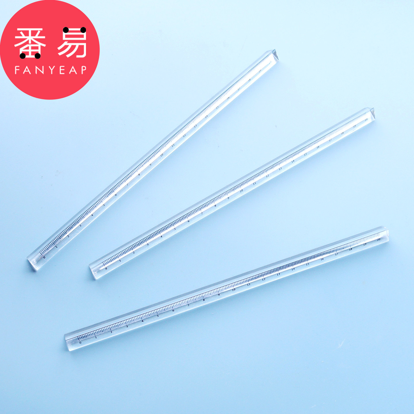 三棱尺A1pq808-简约透明三角刻度尺绘画测量直尺学生文具用品