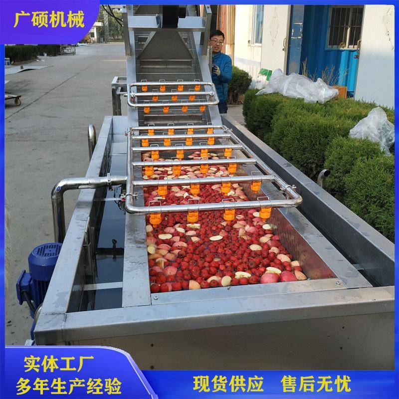 全自动车厘子清洗机气泡式樱桃清洗设备工厂连续草莓清洗风干线