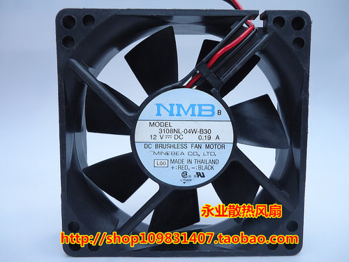 NMB/美倍亚 8020 8CM/厘米 12V 0.19A 双滚珠 3108NL-04W-B30