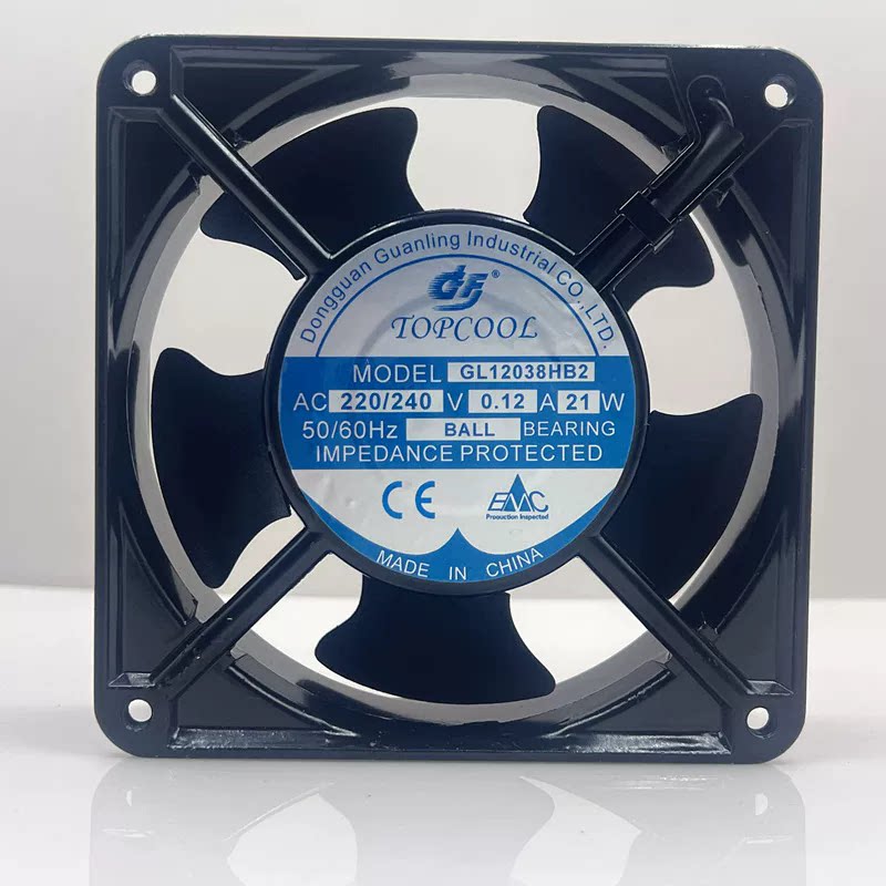 全新TOPCOOL GL12038HB2机床空调220V 21W散热风扇12038排风扇