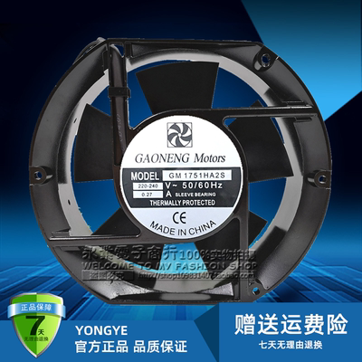 GAONENG Motors GM1751HA2B/HA2S 220V 0.27A 17251 机柜散热风扇
