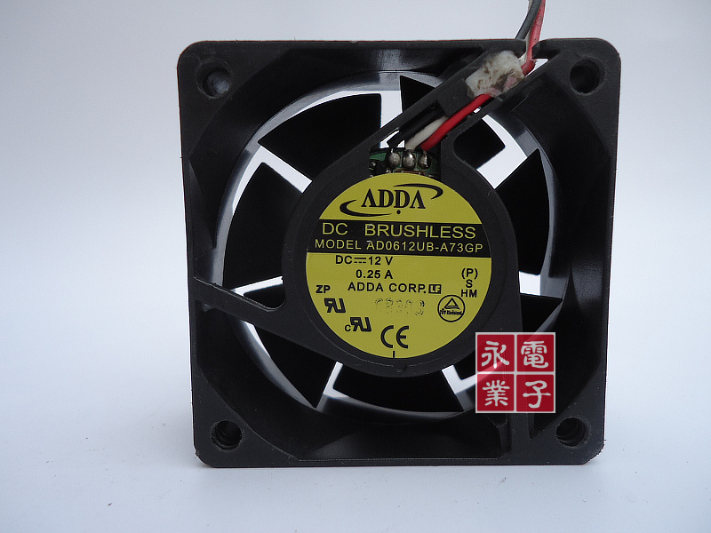 台湾 ADDA 6025 12V 0.25A AD0612UB-A73GP 6CM/厘米 3线-封面