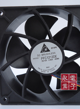 原装台达PFC1212DE 12038 12V 2.85A 12CM超大风量双滚珠暴力风扇