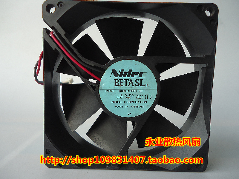 D09T-12PS1 12V 0.37A/0.40A 92*92*25MM 日本Nidec散热风扇