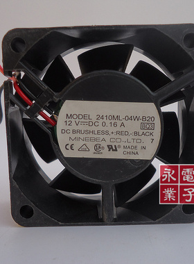 原装NMB 2410ML-04W-B20 6025 6CM 12V 0.16A 两线 双滚珠风扇