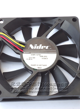 原装日本尼迪克Nidec8015 12V 0.09A D08R-12TS1 超静音散热风扇