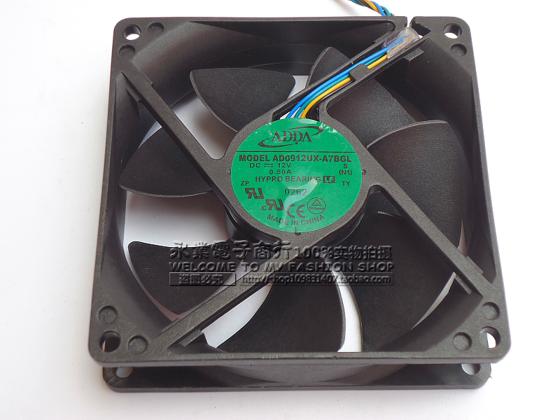 原装 ADDA 9025 9CM 9厘米风扇 4pin 12V 0.50A AD0912UX-A7BGL