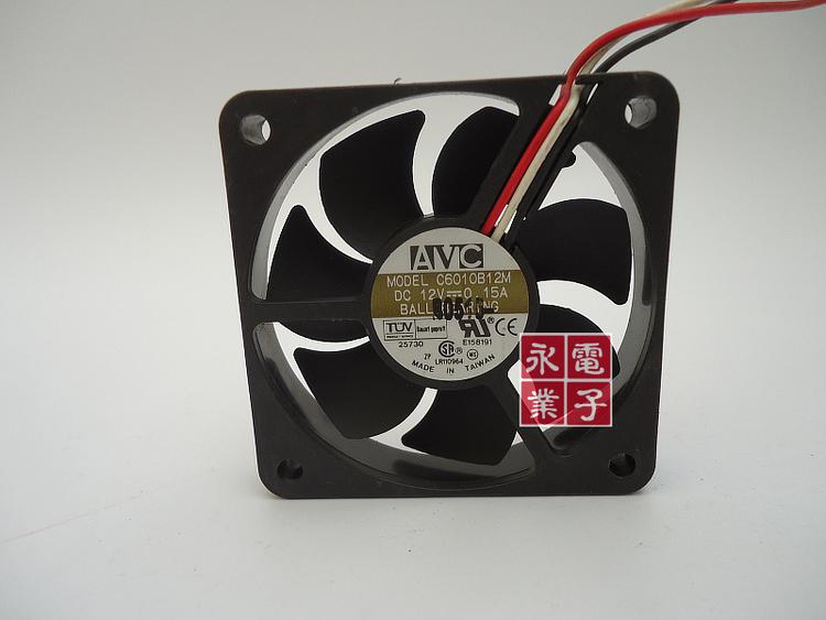 正品台湾AVC 6厘米三针双滚珠CPU风扇 6010 12V 0.10A C6010B12M