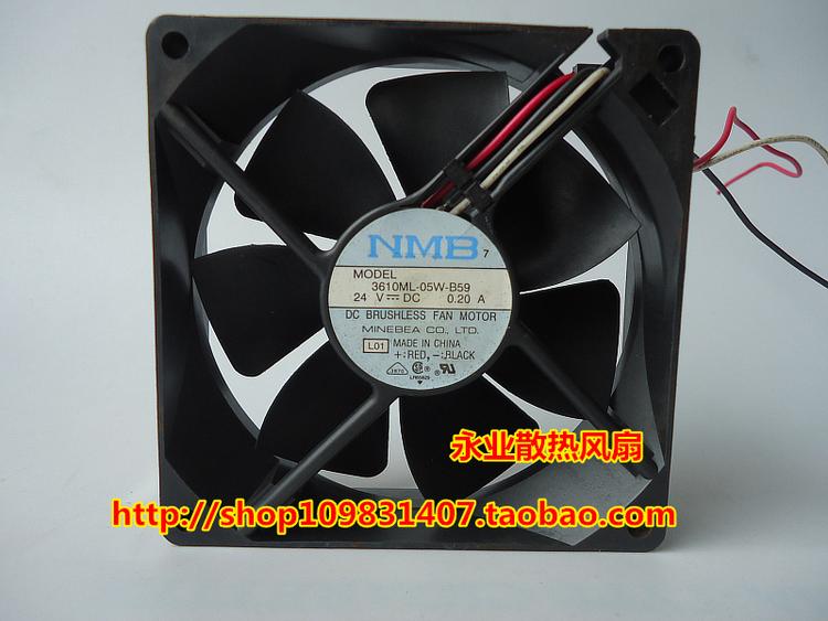 日本NMB 9225 9025 9CM变频器风扇3610ML-05W-B59 24V 0.20A