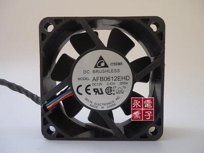 台达 AFB0612EHD 6020 6cm 12V 0.47A 双滚珠PWM调速测速散热风扇