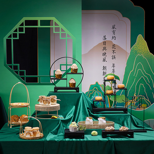 甜品台摆件婚礼订婚展示架子下午茶歇蛋糕盘宝宝宴周岁摆台 新中式