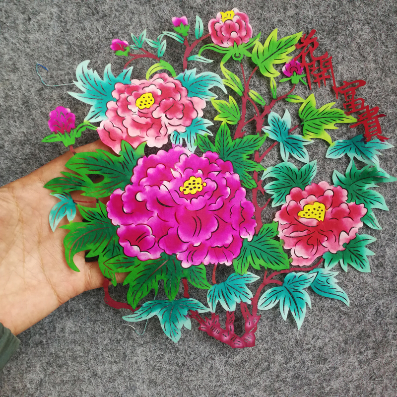 陜西彩色剪纸纸雕实木相框装饰画中式家居客厅玄关书房挂画挂件图片
