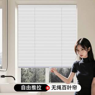 阳台卫生间遮挡帘遮阳防晒上下升降卷帘 无绳百叶窗帘遮光2024新款