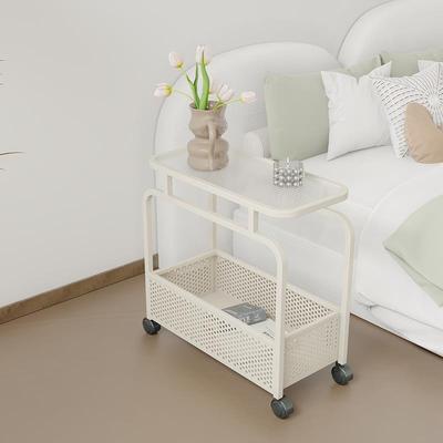 奶油风床头柜简约现代铁艺床边柜超窄极简移动边几小型迷你收纳柜