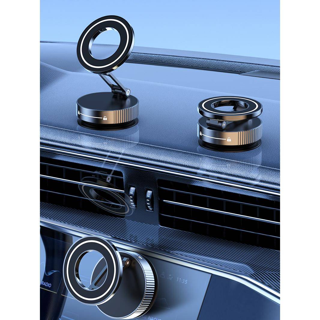 真空吸附磁吸车载手机支架2025新款吸盘高端汽车内导航专用手机架