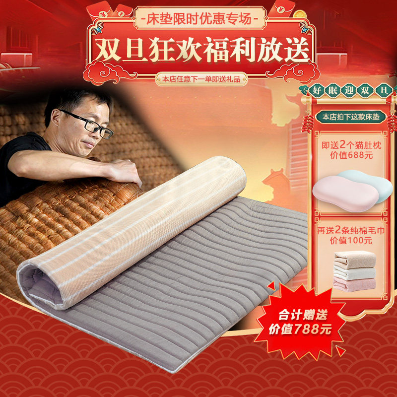 宫派冬夏两用竹纤维学生床垫房车儿童折叠定制床垫蹋蹋米拆洗床垫