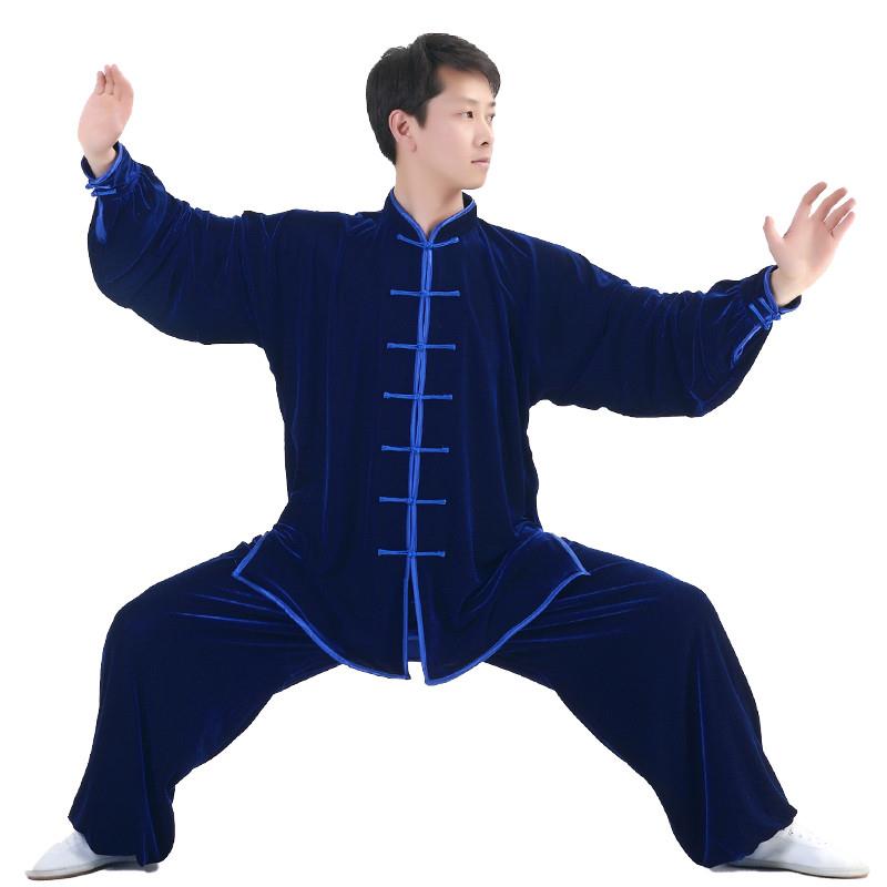 高货太极服金丝绒秋冬款加厚保暖南韩绒中老年练功服男女武术表演