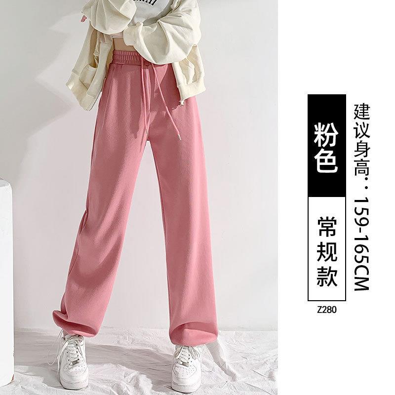高货美式运动裤子女款2025新款秋秋宽松休闲直筒小个子阔腿裤加绒