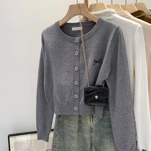 外套早秋小众不撞款 2025韩系高级穿搭刺绣显瘦针织衫 设计 款 26新款