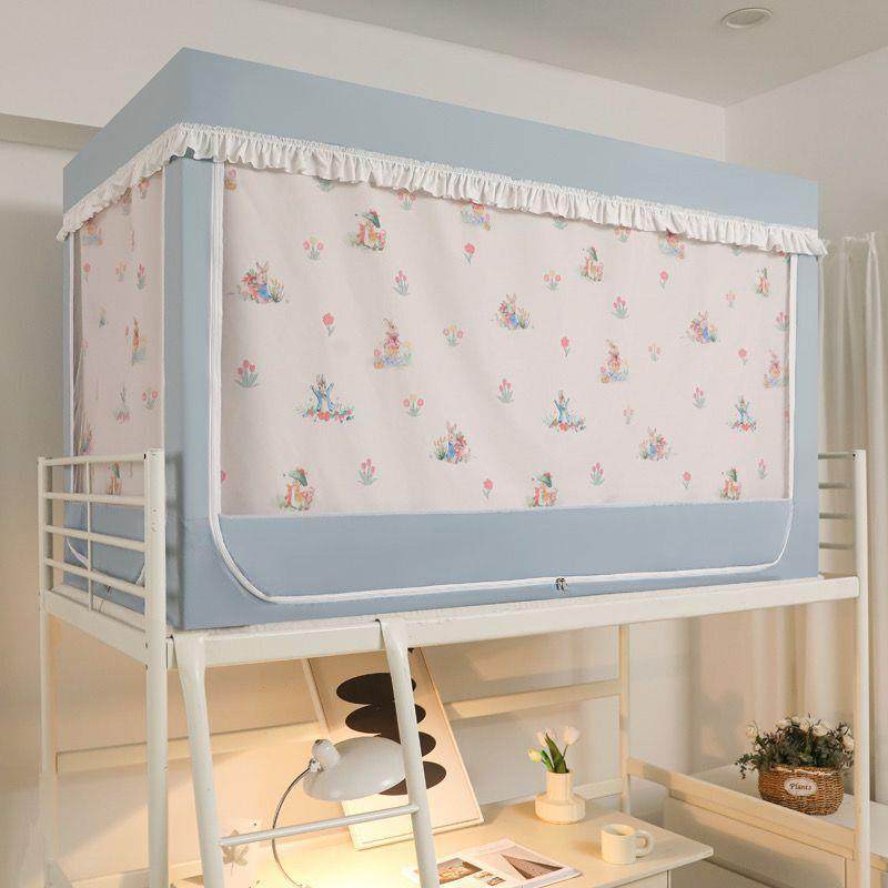 ins韩式小清新系列学生宿舍蚊帐强遮光寝室上下铺通用床幔高罗加