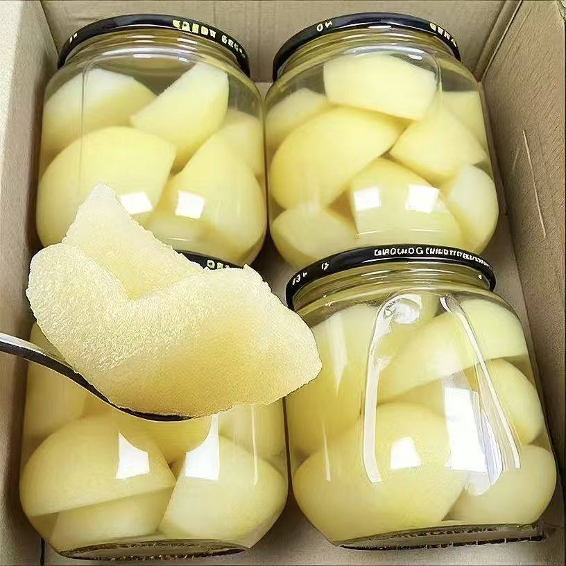 正宗新鲜雪梨罐头冰糖雪梨罐头玻璃瓶装大瓶一整箱批砀山梨罐头