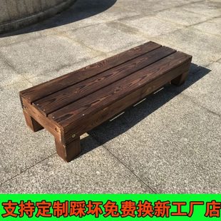 家用阳台移动防腐木踏步实木脚踏凳木质增高木制踏板室外木头台阶