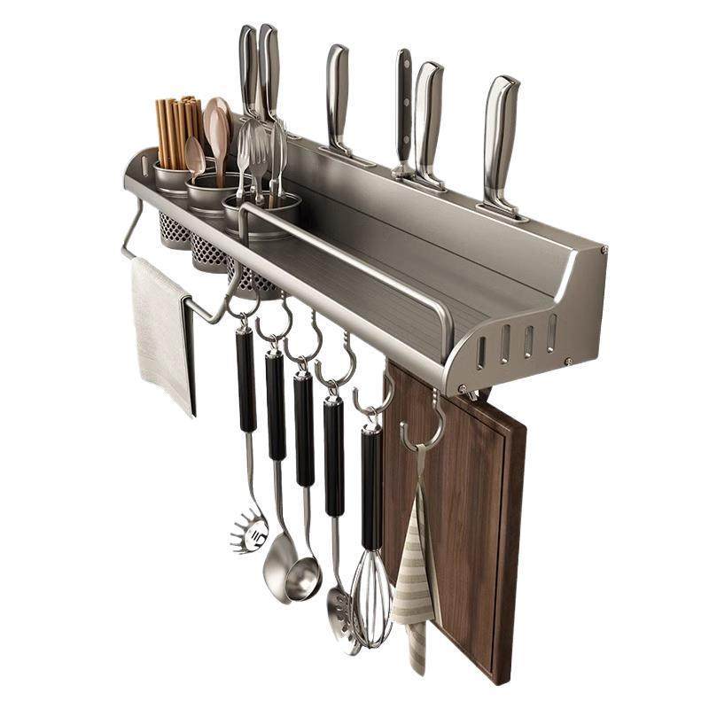 免打孔厨房刀架壁挂多功能置物架筷子切菜板收纳架墙壁台面防滑