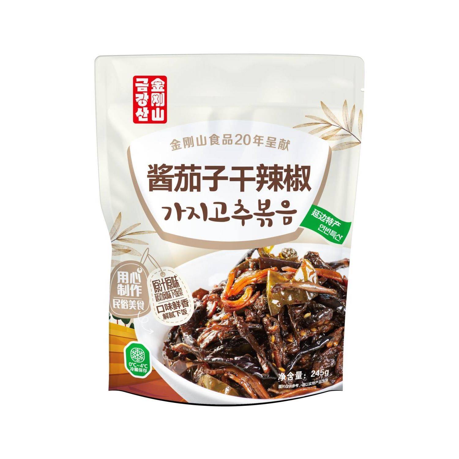 速发现货金刚山酱茄子干辣椒鱿鱼干延边朝鲜族特色配菜朝鲜族特色
