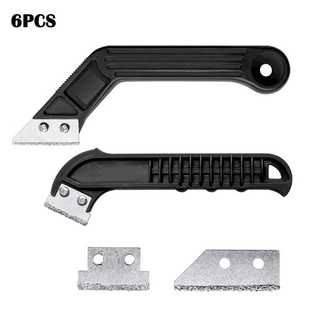 货品6件套斜角弯角刮耙刮刀刀片组合地板瓷砖灌浆残留物清洁
