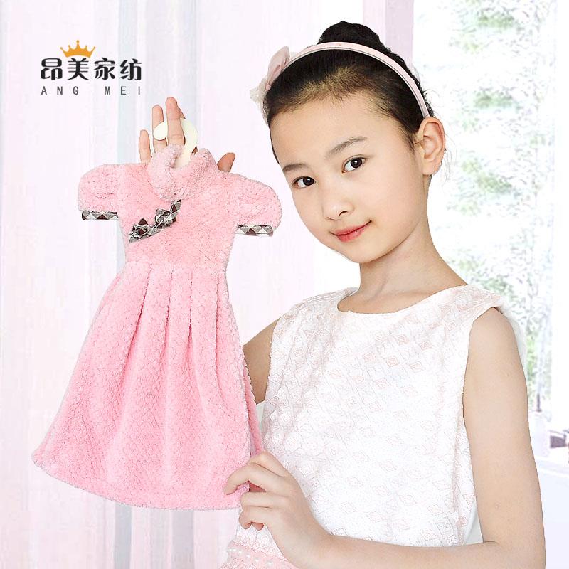 韩式卡通公主裙擦手巾洗手间挂式擦手毛巾可爱小衣服手帕做饭擦手