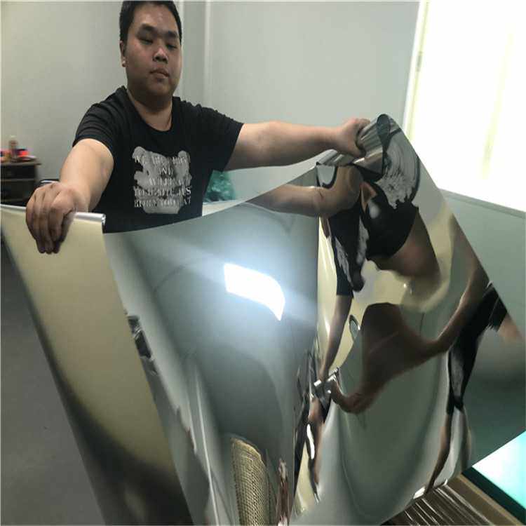 电镀PC镜子贴纸 贴胶双面镜 可按要求冲压分切镜面不碎可弯曲针缝