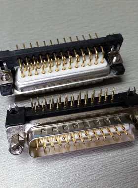 优联康车针D-SUB25PIN90度弯脚公座连接器,白色防火UL94V-0