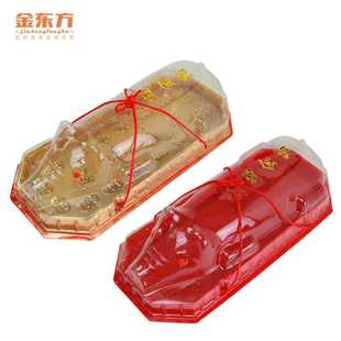 金猪吸塑包装盒八角托盘加厚红底金底现货烤乳猪盒打包盒塑料盒