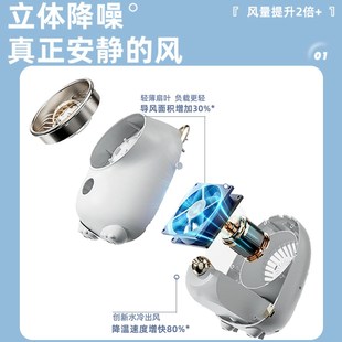 桌面小型电风扇加湿器二合一喷雾办公室充电制冷家用床头可爱卡通