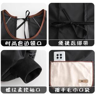 卡通防水防油罩衣围裙家用厨房成人做饭工作服印字餐饮专用围腰女