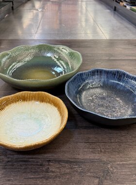 山陶新中日本式料理陶瓷大号刺身拼盘海鲜资造盘大汤碗火锅干冰盘