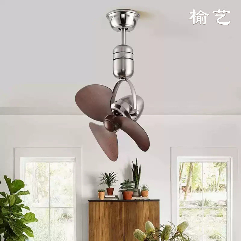 榆艺复古壁扇角落吊顶摇头风扇小型吊挂吸顶工业风阳台吧台小吊扇