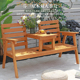 户外民宿庭院休息防腐木桌椅双人实木靠背椅子阳台露天茶几长桌子