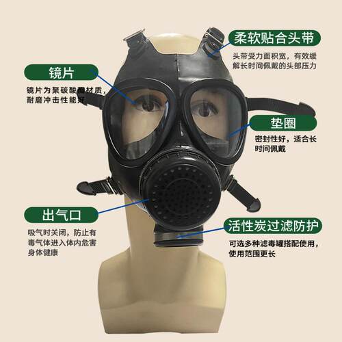 FNJ05A(06A)防毒面具自吸过滤式多功能耐酸碱训练全面罩