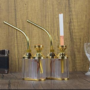 水烟壶两用水烟斗有机玻璃烟锅老式烟丝烟袋过滤烟嘴水烟筒全套男