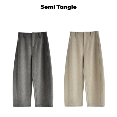 Semi Tangle秋冬新品「Moia」 九分斜纹羊毛丝混纺西装锥形萝卜裤