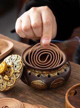 聚宝盆陶瓷香炉盘四小时