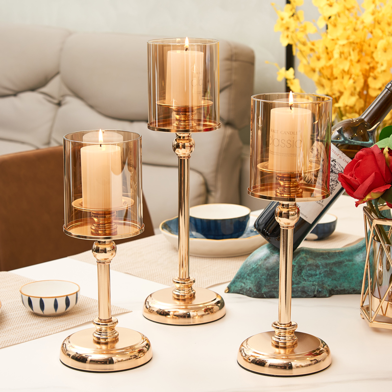 轻奢蜡烛台浪漫餐桌烛光晚餐婚礼拍摄道具欧式家用装饰品活动摆件