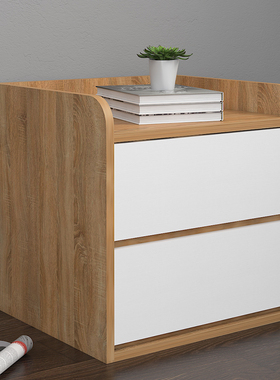 云林业世家 床边收纳柜床头柜一体靠墙储物定制置物柜现代简约